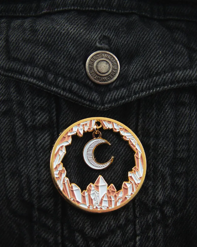 Crystal Moon Charm Large Pin