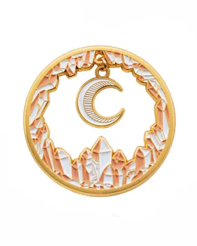 Crystal Moon Charm Large Pin