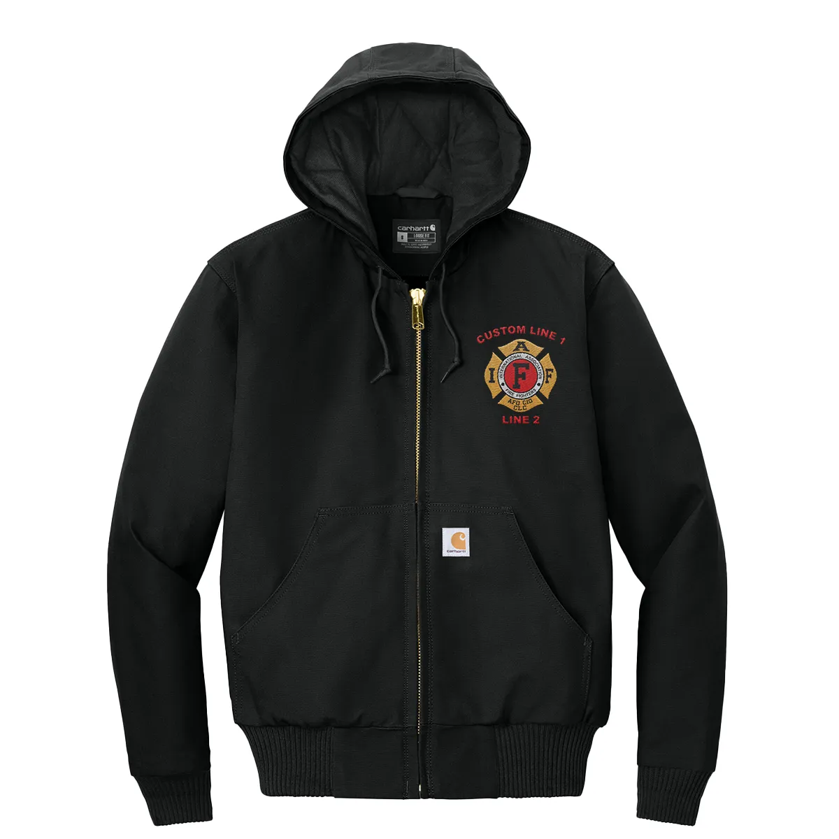 Customized Carhartt® Quilted-Flannel Jacket with IAFF Embroidery