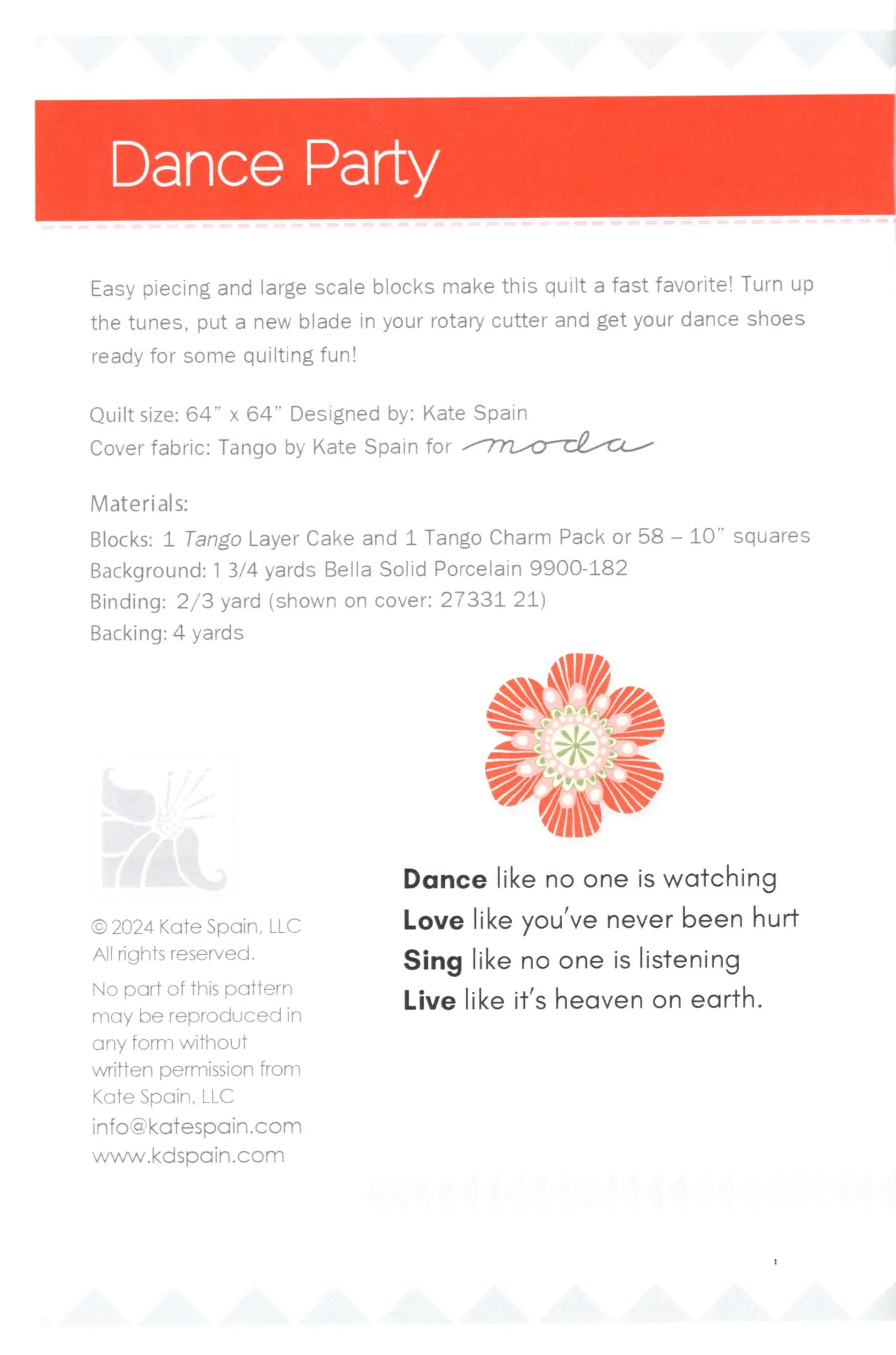 DANCE PARTY - Kate Spain Patterns - KS 2402