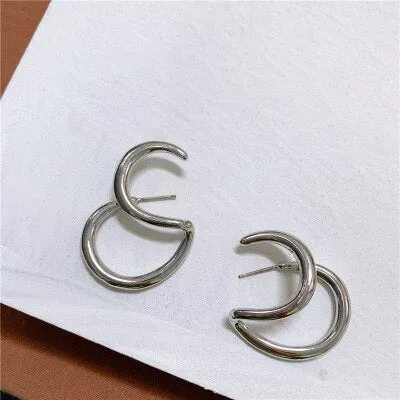 Double Layer Metal Earrings