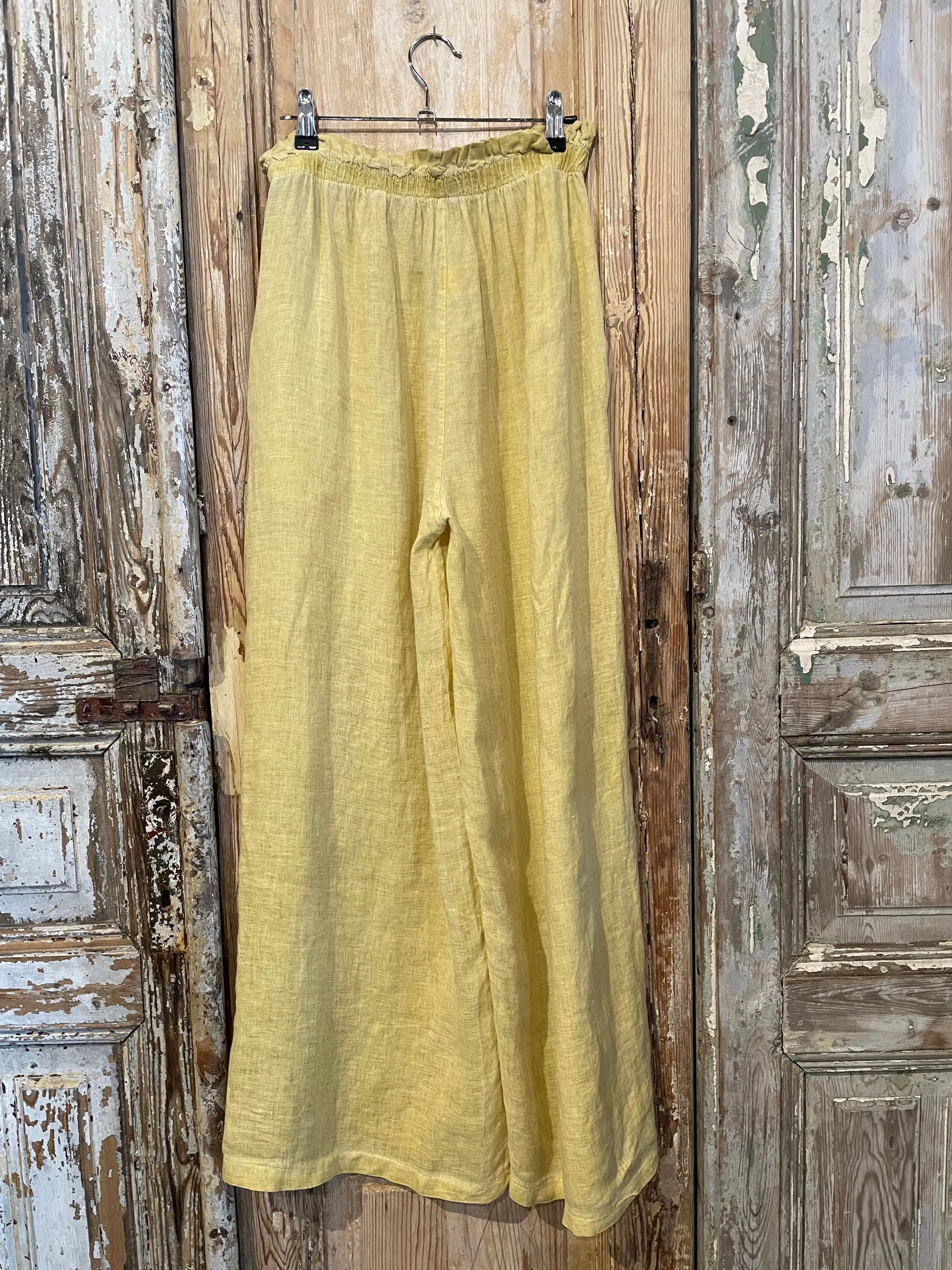 Drawstring Wide Linen Pants