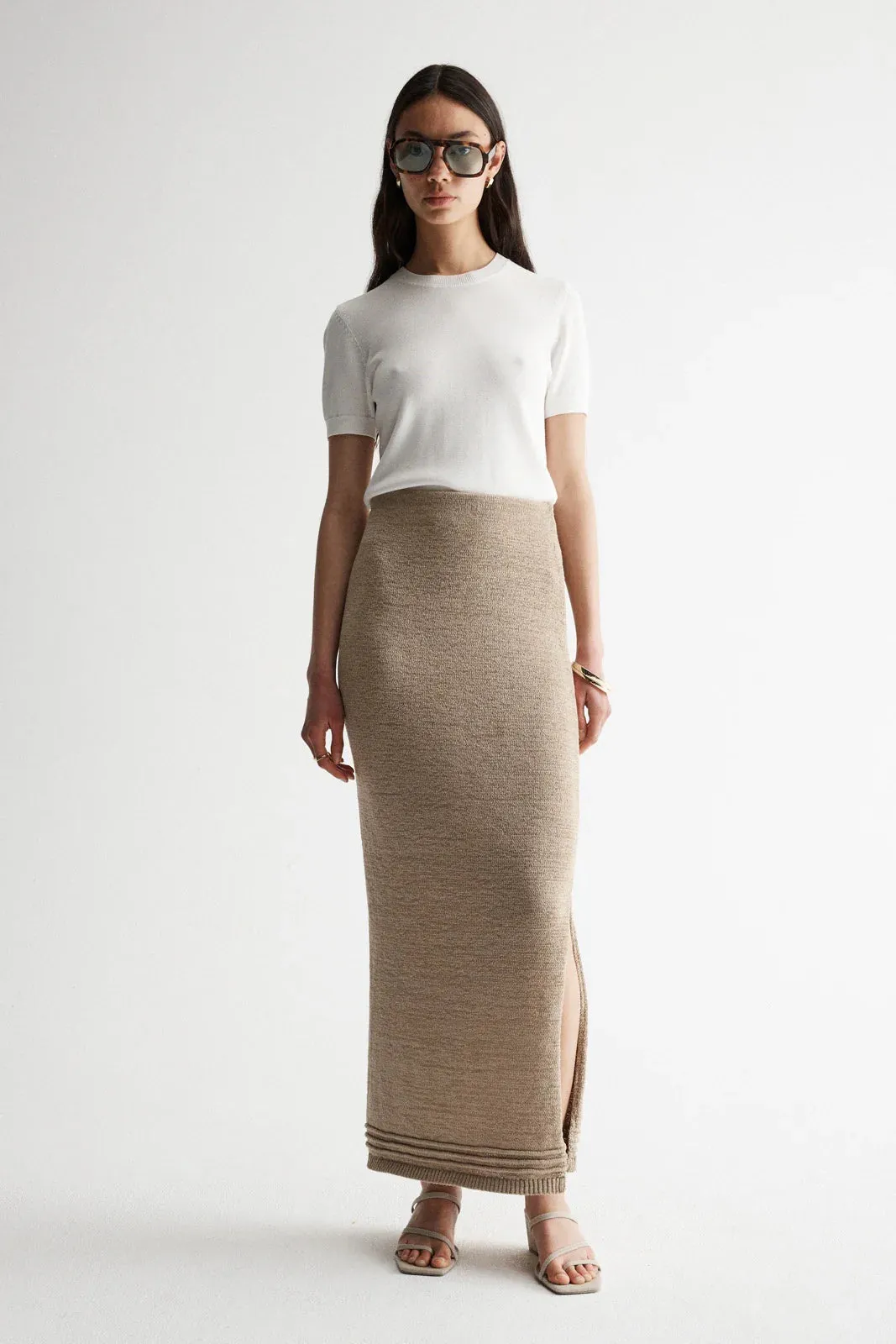 Elka Collective 'Arnu Knit Skirt' - Taupe