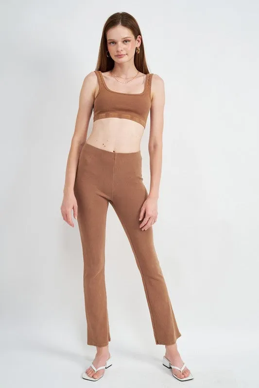 Emory Park HIGH WAIST RIB FLARED PANTS