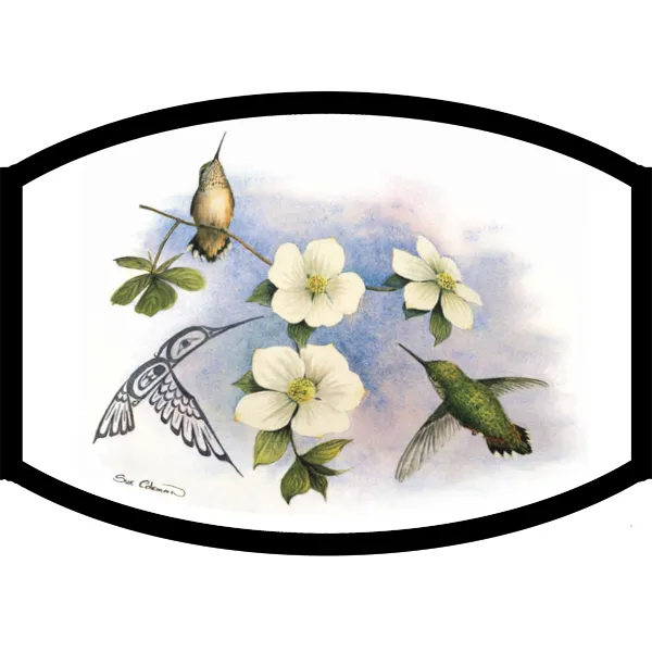 Face Mask - Dogwood and Hummingbird