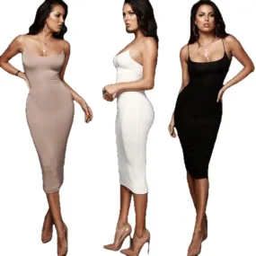 Fashion Women Bodycon Slim Short Midi Dress