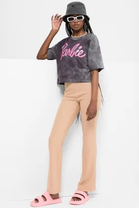 Flare Rib Leggings Natural