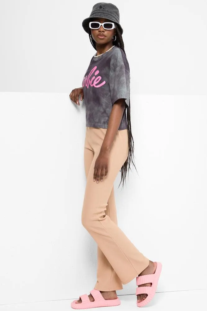 Flare Rib Leggings Natural