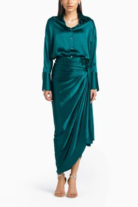 Forest Green Tie Up Skirt