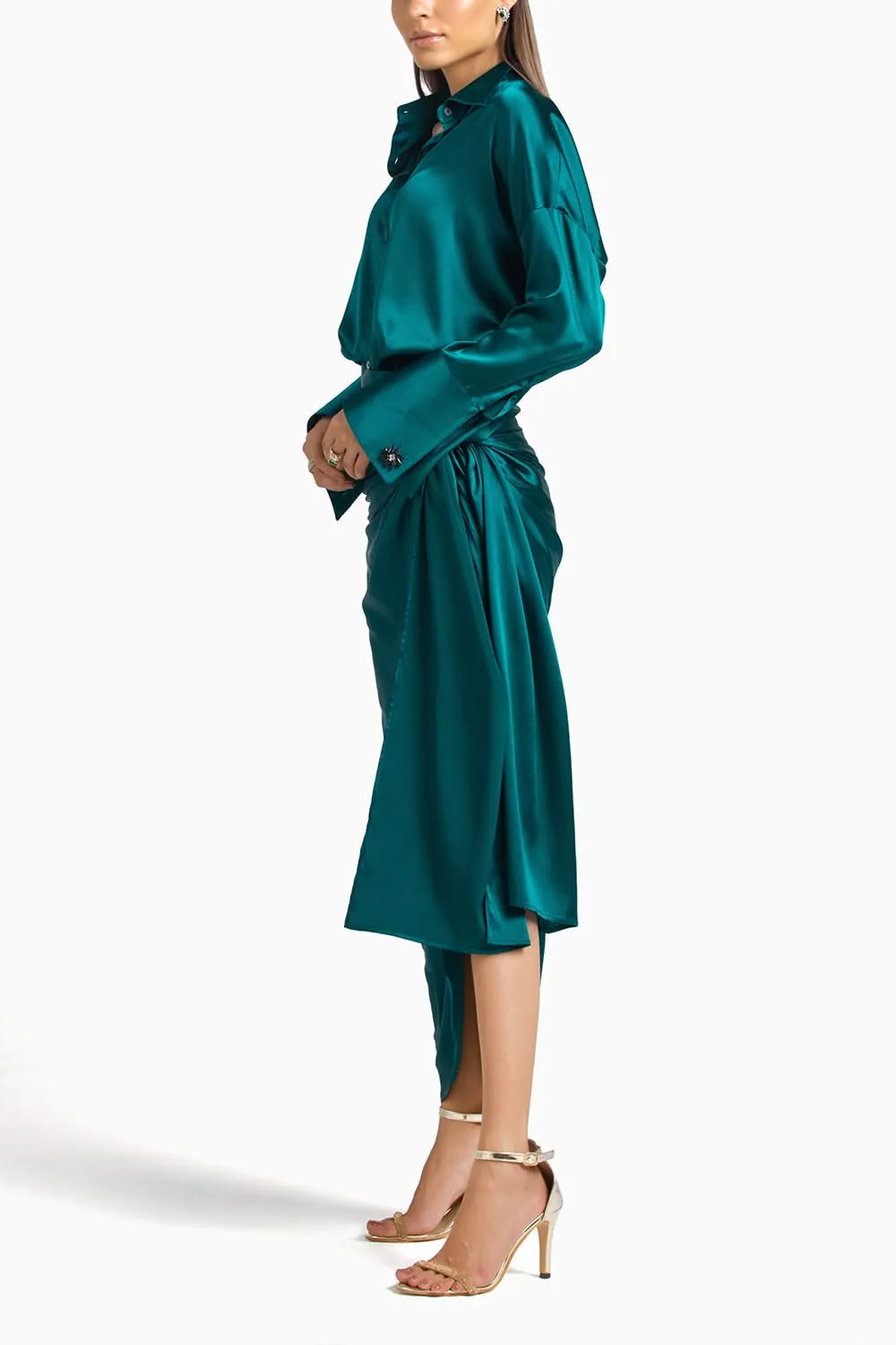 Forest Green Tie Up Skirt