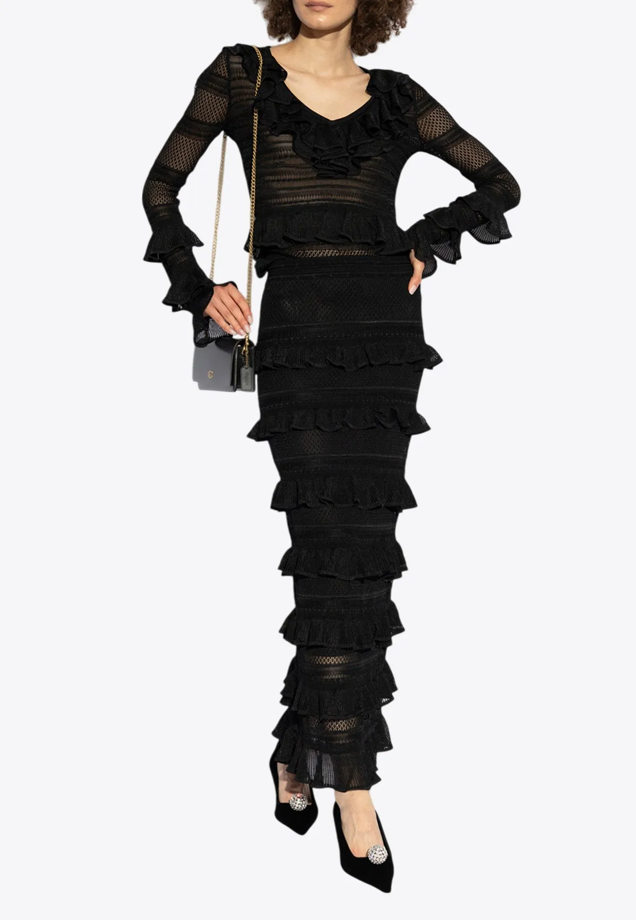 Frilled Midi Skirt