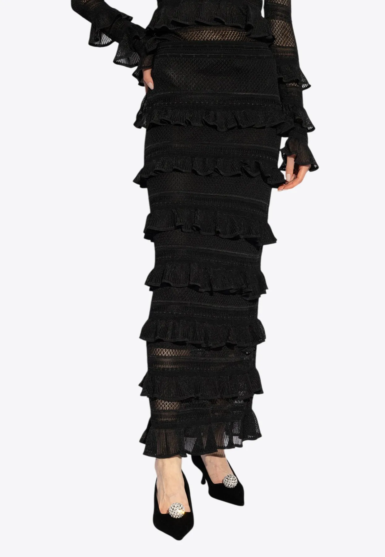 Frilled Midi Skirt
