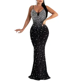 Funki Buys | Dresses | Women's Beaded Pearl Bodycon Dress