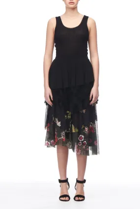 Fuzzi Woman Layered Floral Skirt