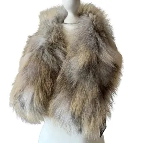 Grey Men Collar Fur fox for coat parka hood 75 cm (Grey)