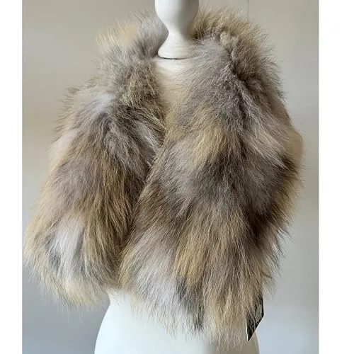 Grey Men Collar Fur fox for coat parka hood 75 cm (Grey)