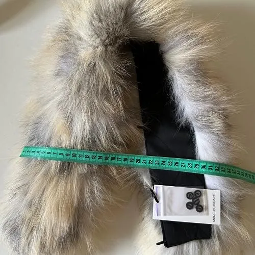 Grey Men Collar Fur fox for coat parka hood 75 cm (Grey)