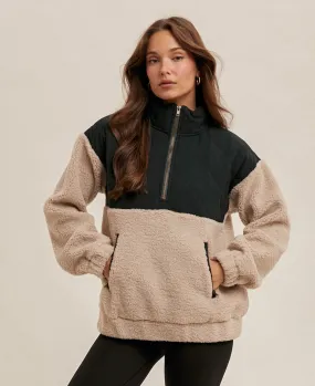 Half Zip Fuzzy Pullover