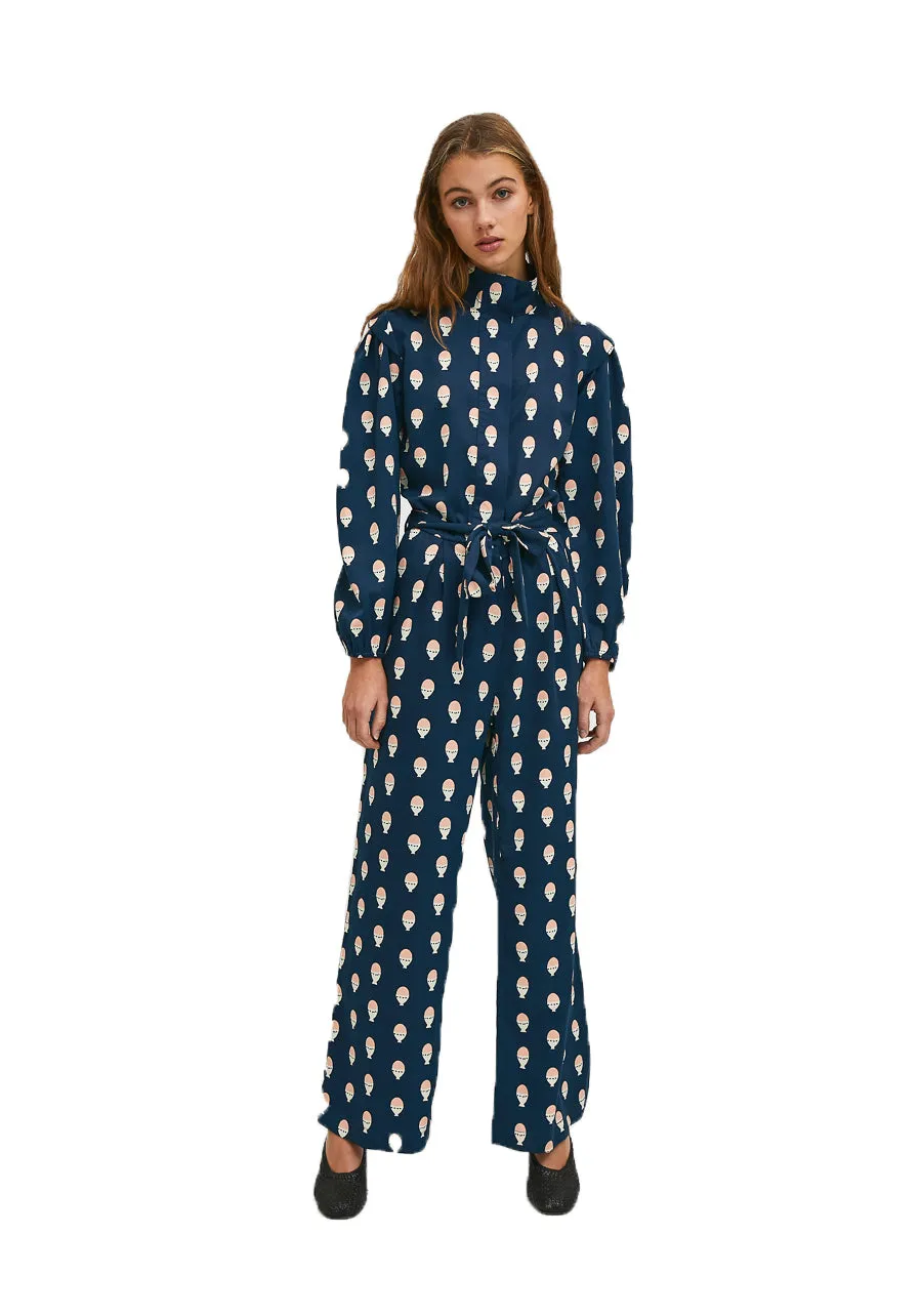 Hard-boiled egg print Long turtleneck jumpsuit by Compania Fantastica FA21SHE37