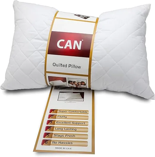 Home Liwa CAN Quilted Pillow (Super soft, Set Of 2, Size : 50x70 cm, White)