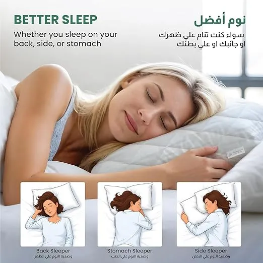 Home Liwa CAN Quilted Pillow (Super soft, Set Of 2, Size : 50x70 cm, White)