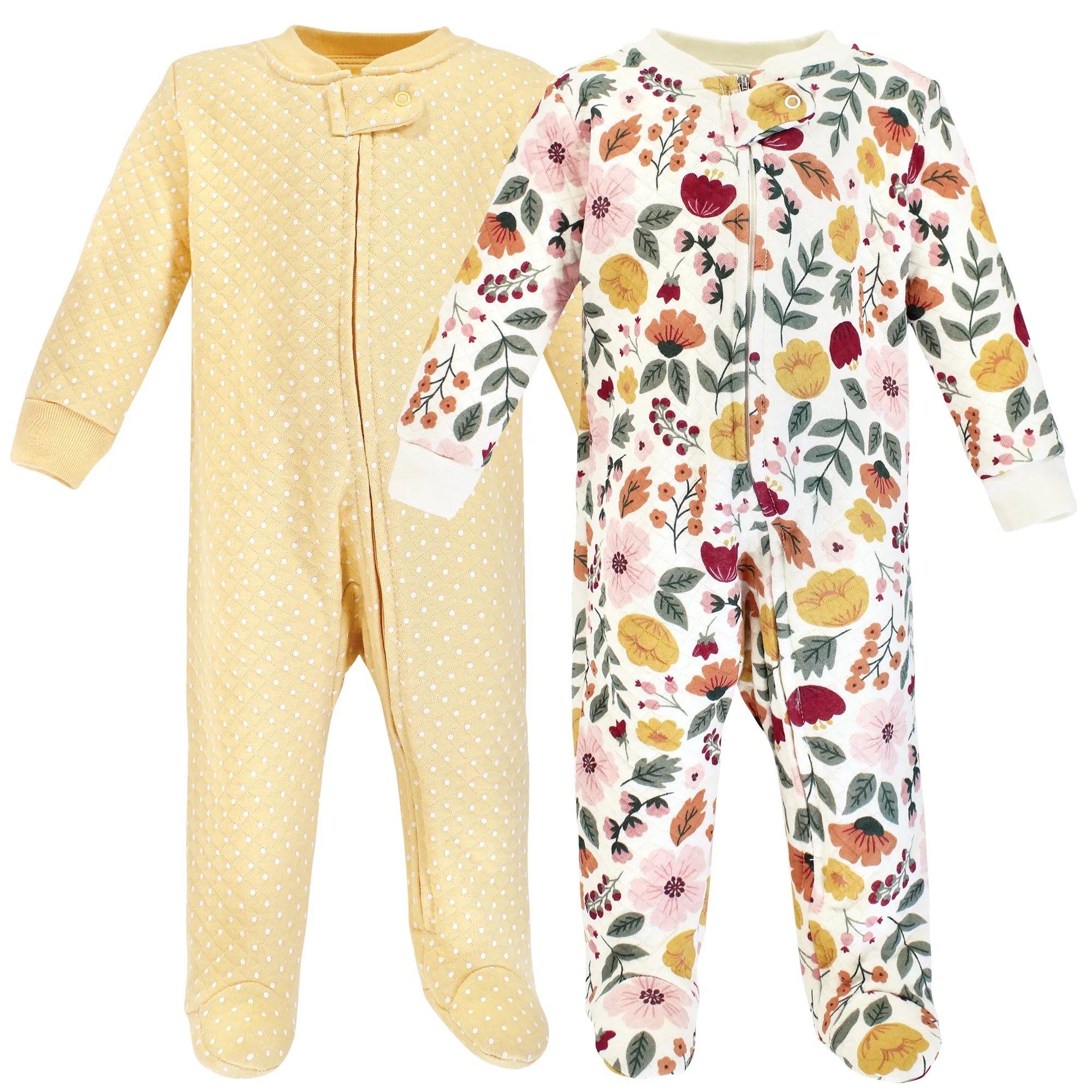 Hudson Baby Premium Quilted Zipper Sleep and Play, Fall Botanical