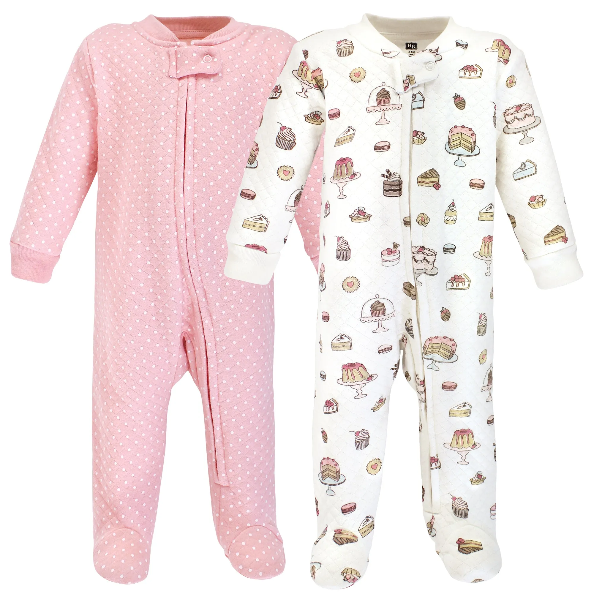 Hudson Baby Premium Quilted Zipper Sleep and Play, Sweet Bakery