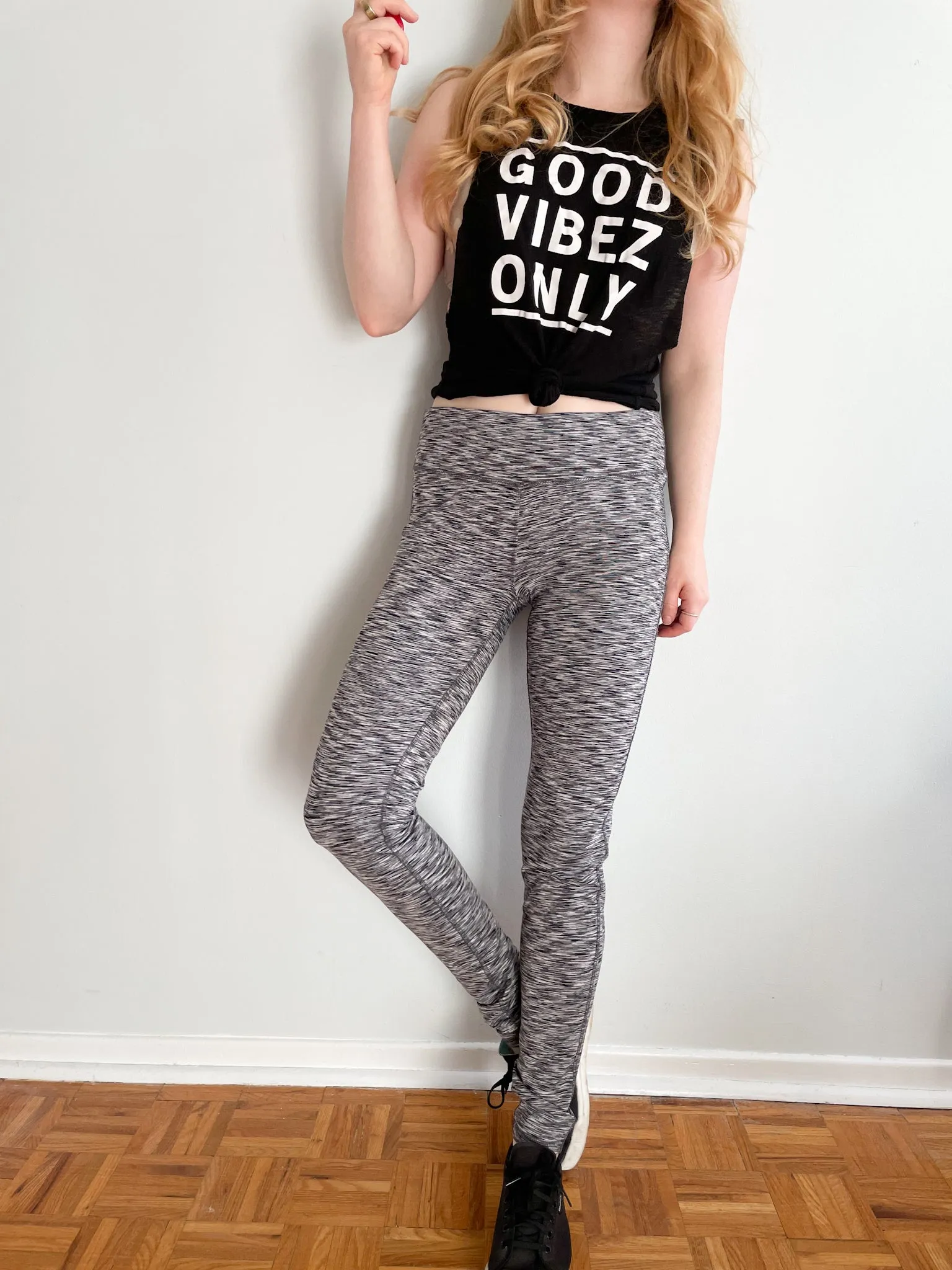 Infinite Grey Heathered Leggings - Large