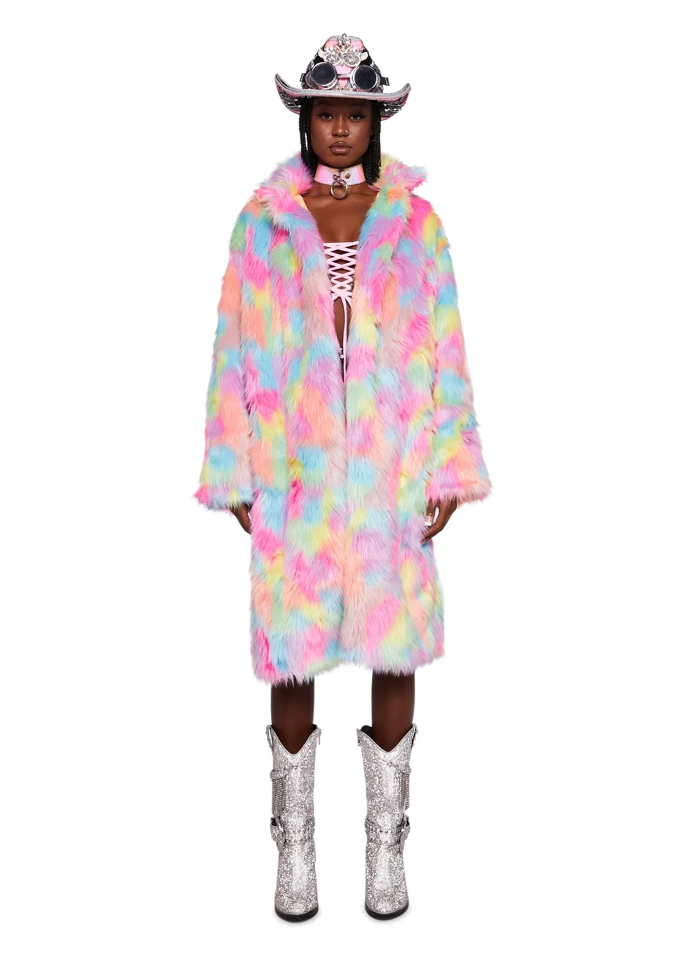 J. Valentine Faux Fur Mid Length Coat*