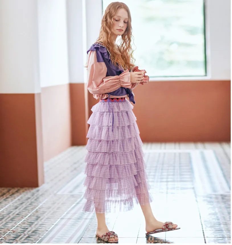 JAM PRINCESS EMBELLISHED TULLE FRILL LAYERED SKIRT