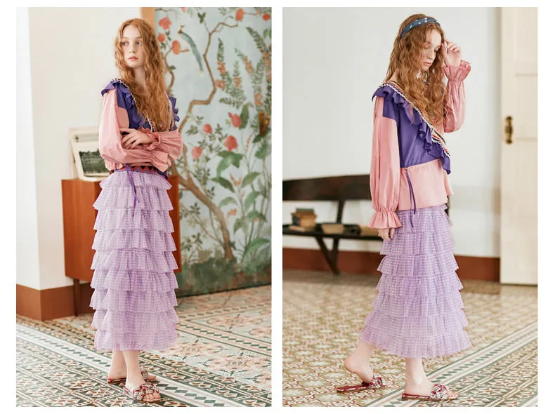 JAM PRINCESS EMBELLISHED TULLE FRILL LAYERED SKIRT