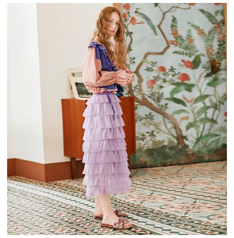 JAM PRINCESS EMBELLISHED TULLE FRILL LAYERED SKIRT