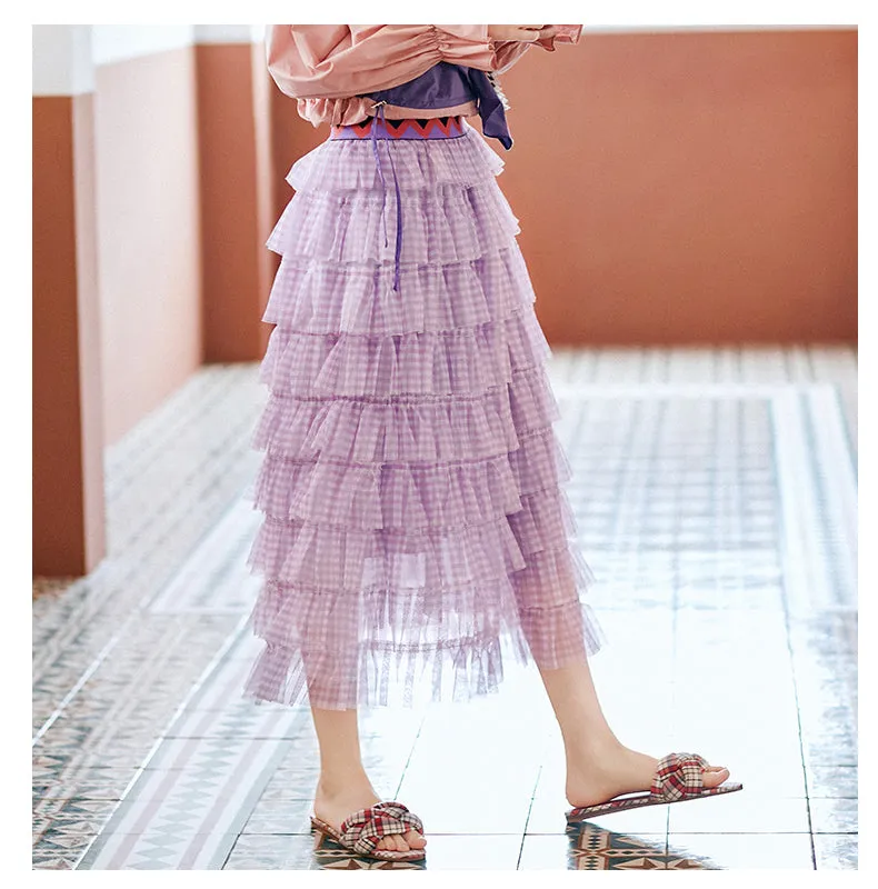 JAM PRINCESS EMBELLISHED TULLE FRILL LAYERED SKIRT