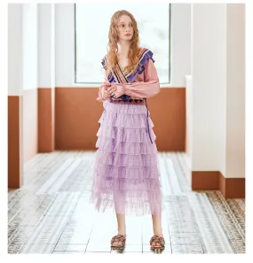 JAM PRINCESS EMBELLISHED TULLE FRILL LAYERED SKIRT