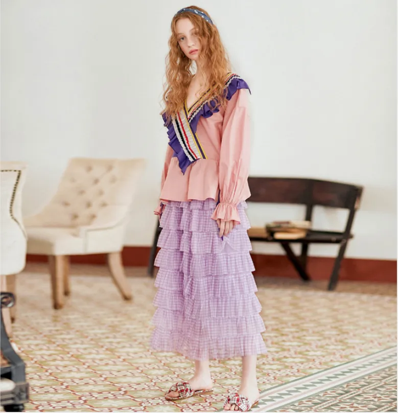 JAM PRINCESS EMBELLISHED TULLE FRILL LAYERED SKIRT