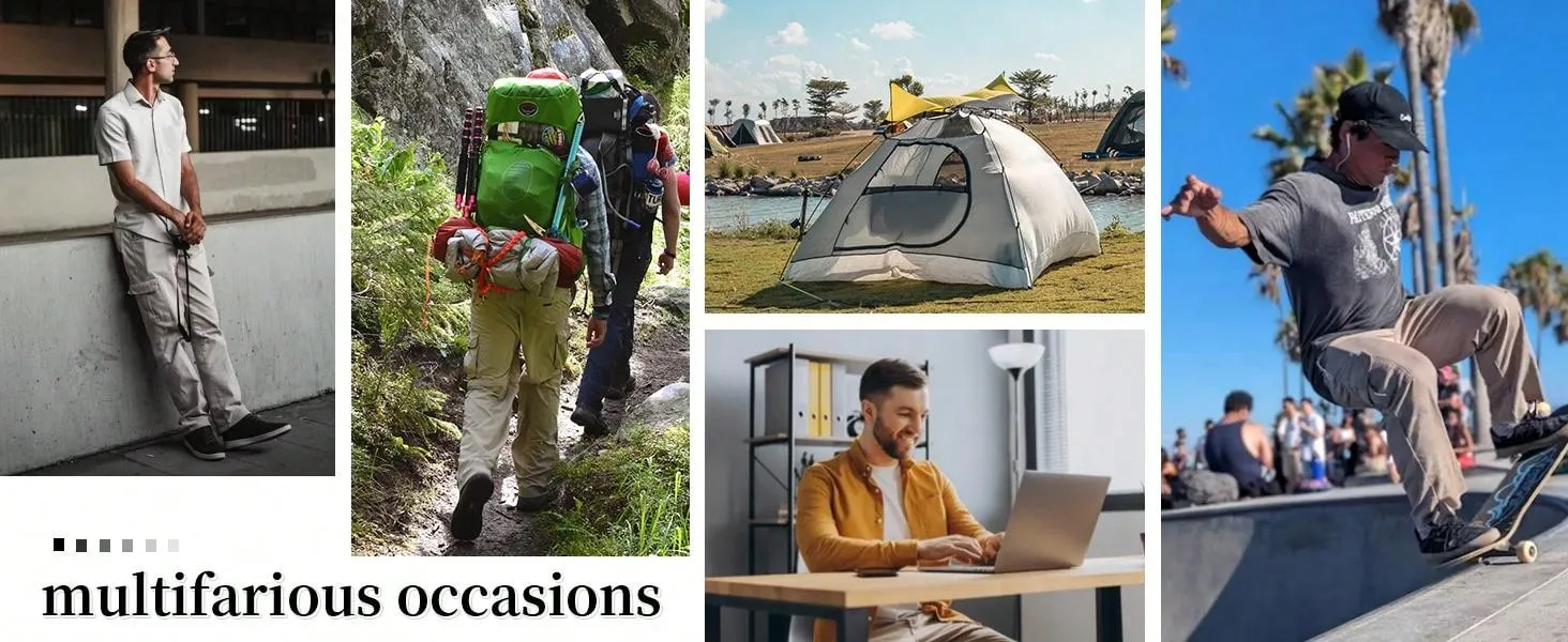JAWERU Cargo Pants For Men Multi Pockets Mens Pants Classic Cotton Casual Work Hiking Relaxed Fit Chino Pants