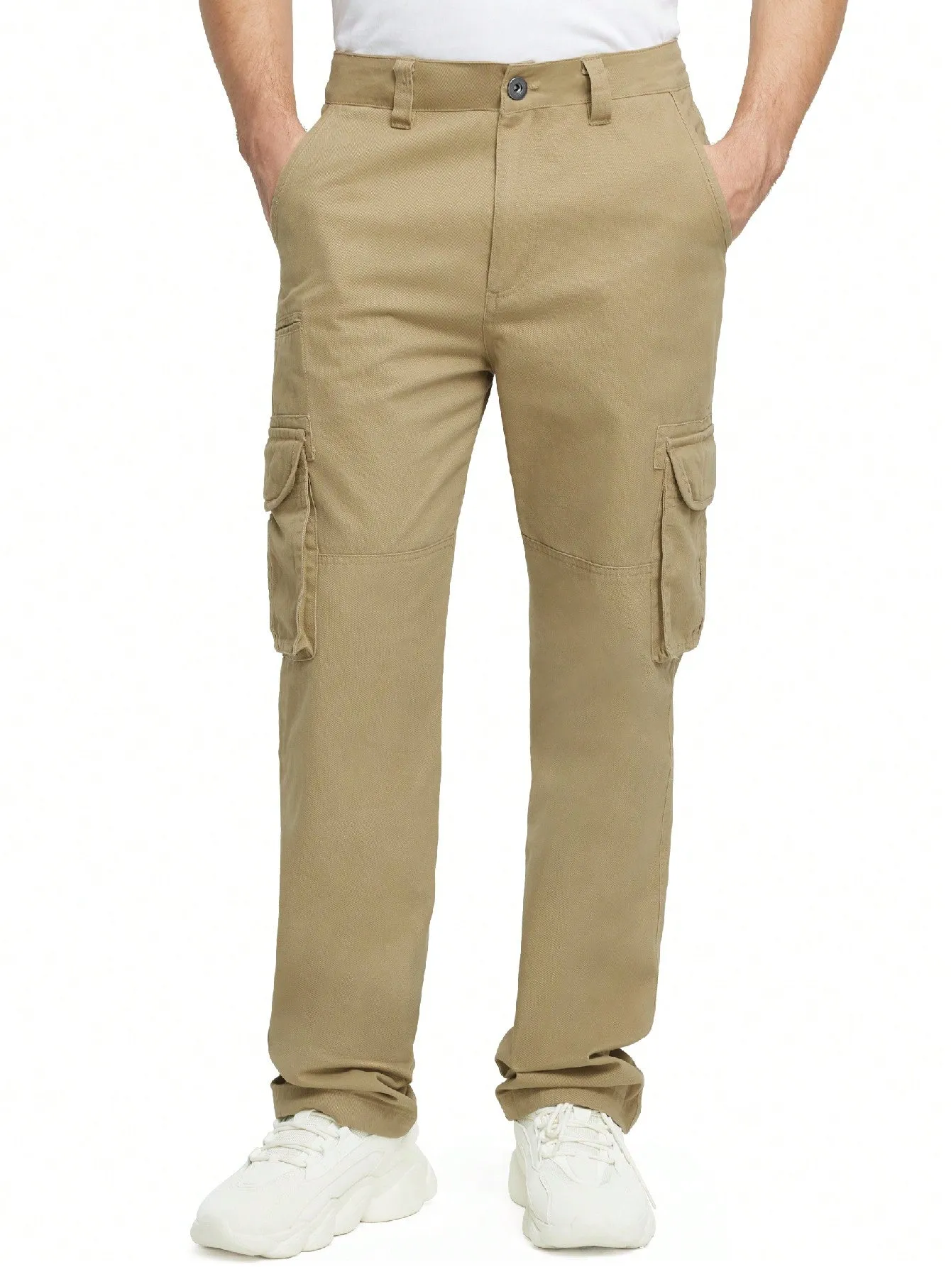 JAWERU Cargo Pants For Men Multi Pockets Mens Pants Classic Cotton Casual Work Hiking Relaxed Fit Chino Pants