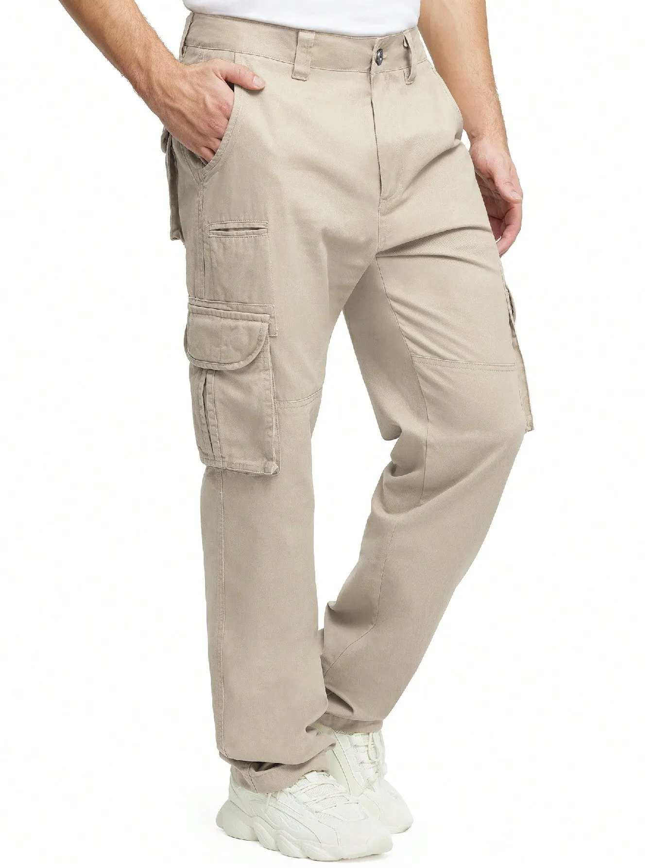 JAWERU Cargo Pants For Men Multi Pockets Mens Pants Classic Cotton Casual Work Hiking Relaxed Fit Chino Pants