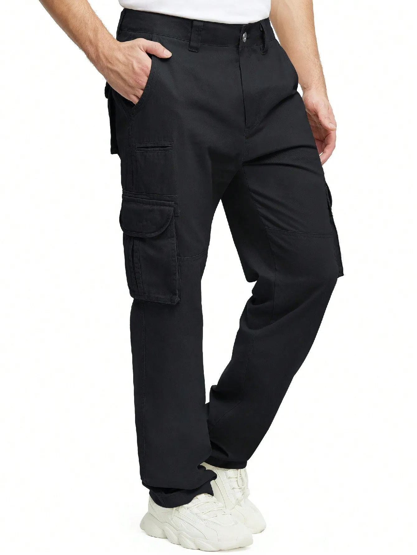 JAWERU Cargo Pants For Men Multi Pockets Mens Pants Classic Cotton Casual Work Hiking Relaxed Fit Chino Pants
