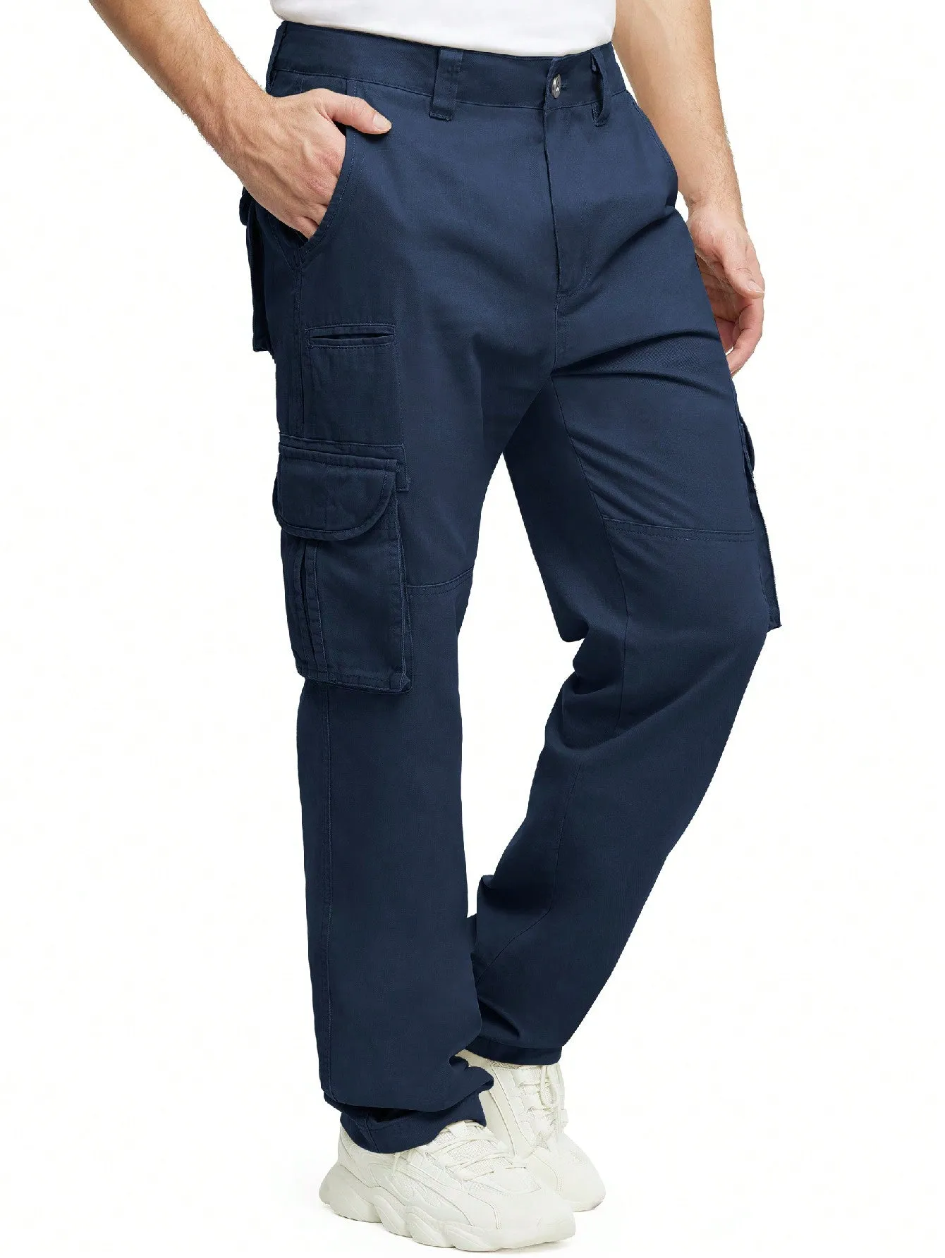 JAWERU Cargo Pants For Men Multi Pockets Mens Pants Classic Cotton Casual Work Hiking Relaxed Fit Chino Pants
