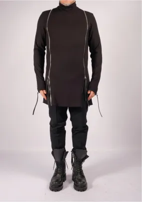 Jersey Turtleneck with Sleeve Detail