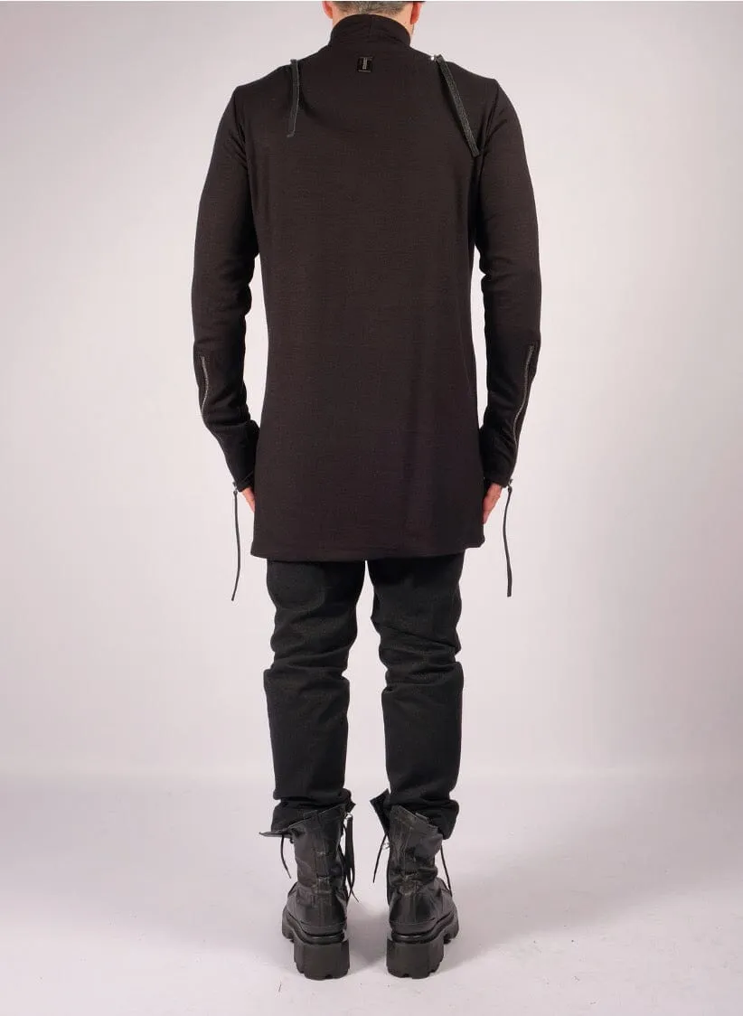 Jersey Turtleneck with Sleeve Detail