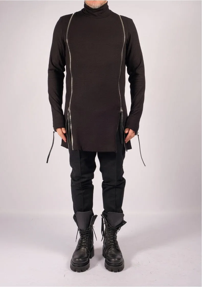 Jersey Turtleneck with Sleeve Detail