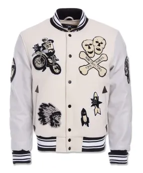 JORDAN CRAIG RAIDERS VARSITY JACKET (BONE)
