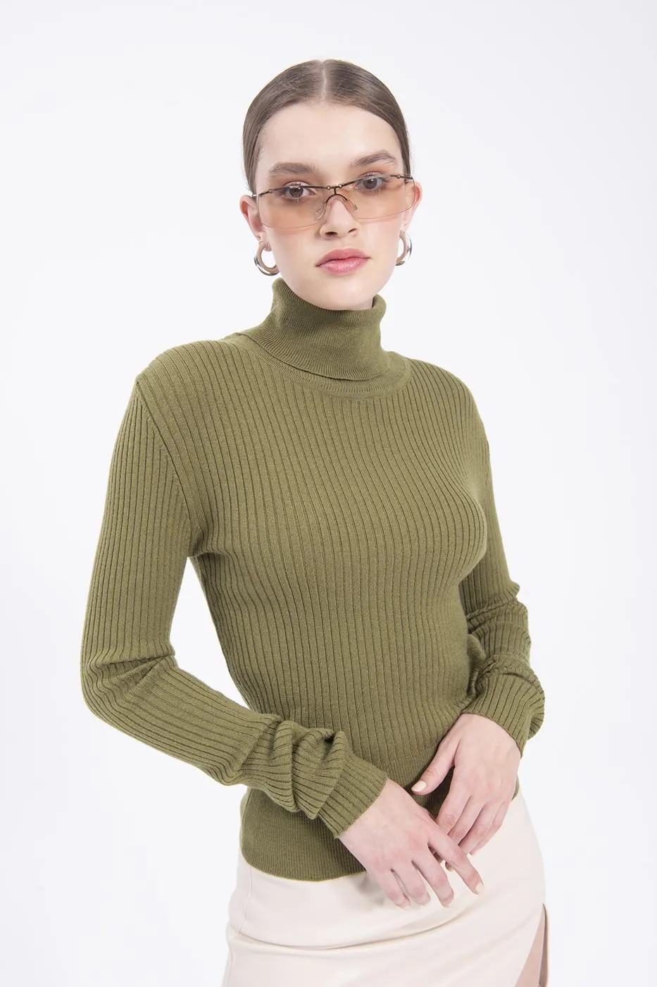 Khaki Turtleneck Knit Body