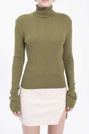 Khaki Turtleneck Knit Body