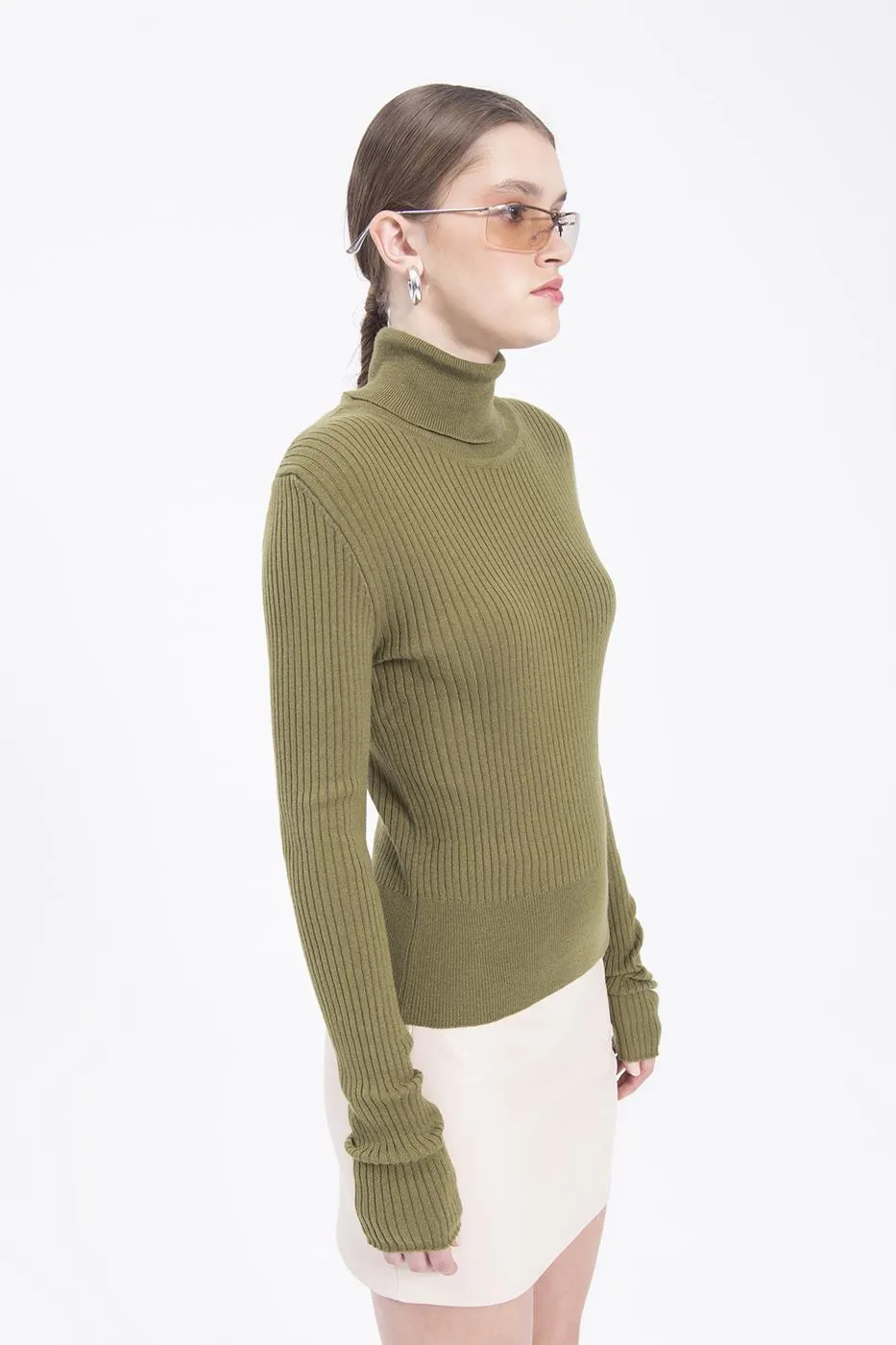 Khaki Turtleneck Knit Body