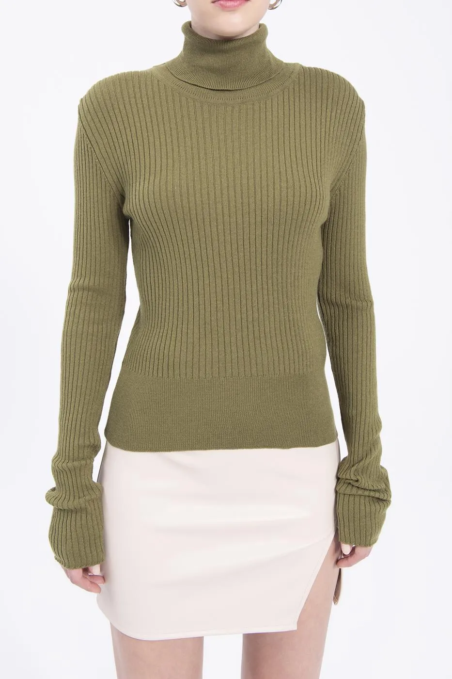 Khaki Turtleneck Knit Body