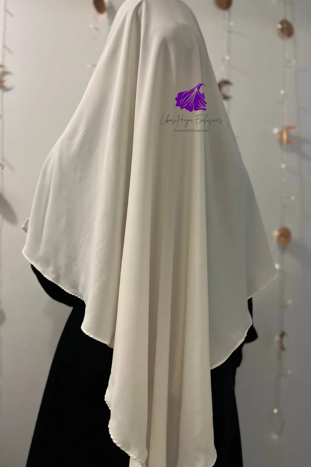 Khimar, Zahra Khimar-Single layer khimar with built in niqab-White