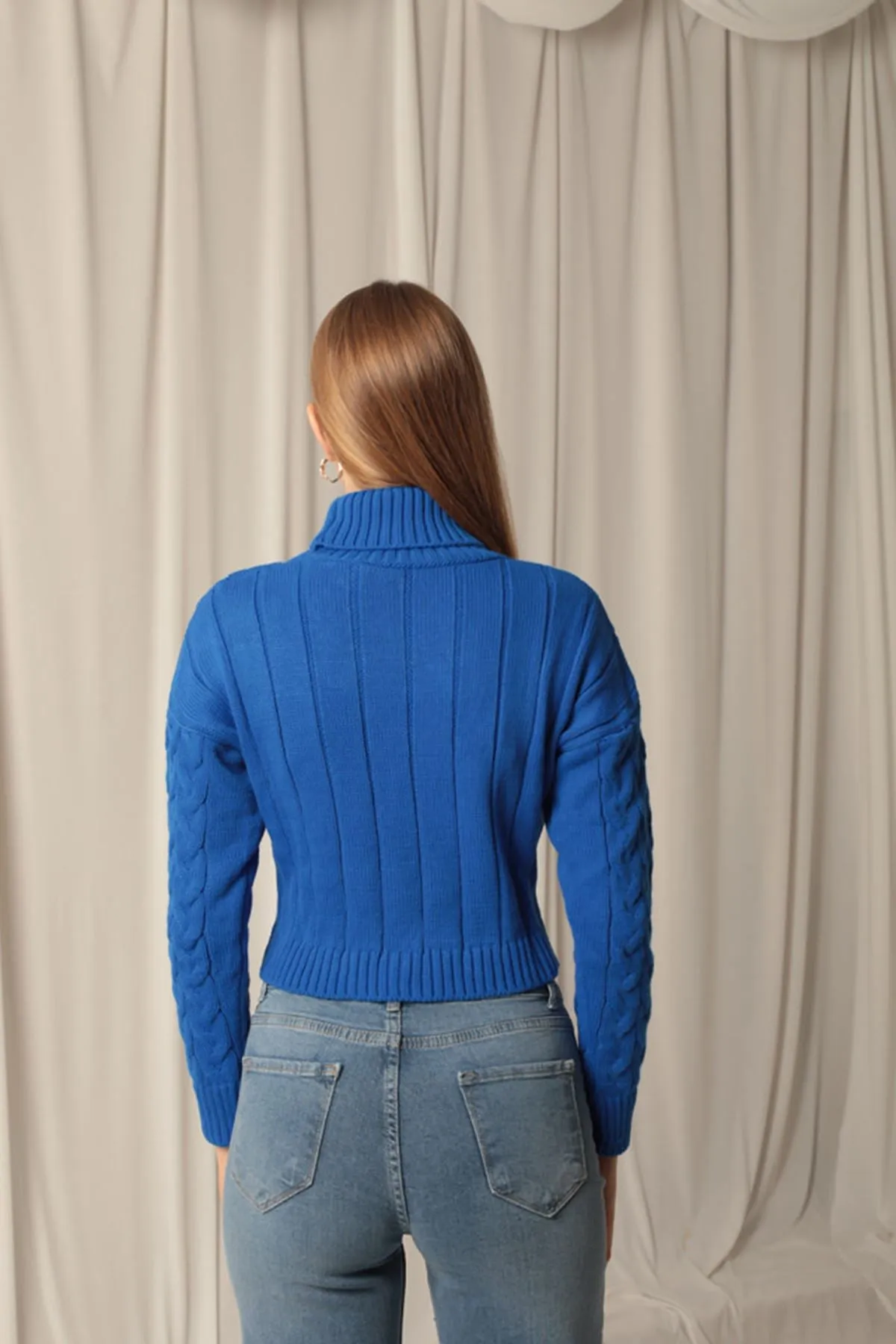 KKT Knitwear Fabric Knit Detailed Women's Sweater - Amberg